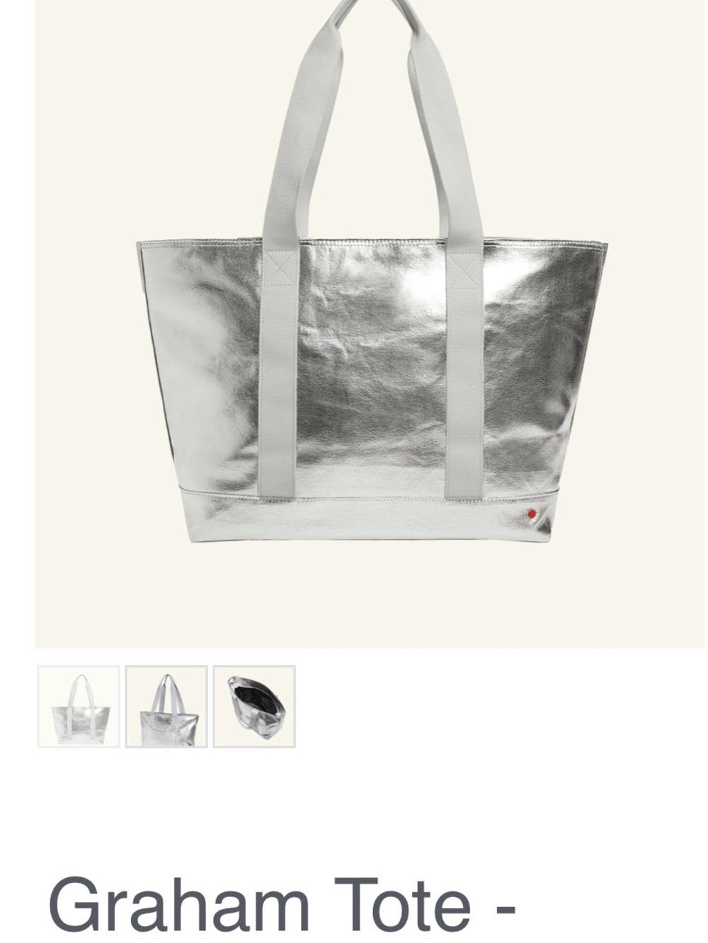 State Graham Tote - Silver Metallic Tote Bag